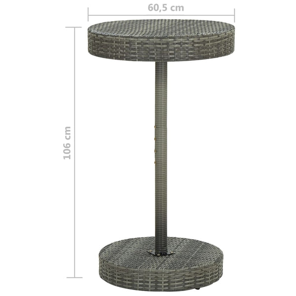 vidaXL 3-Piece Poly Rattan Garden Bar Set with Cushions Grey
