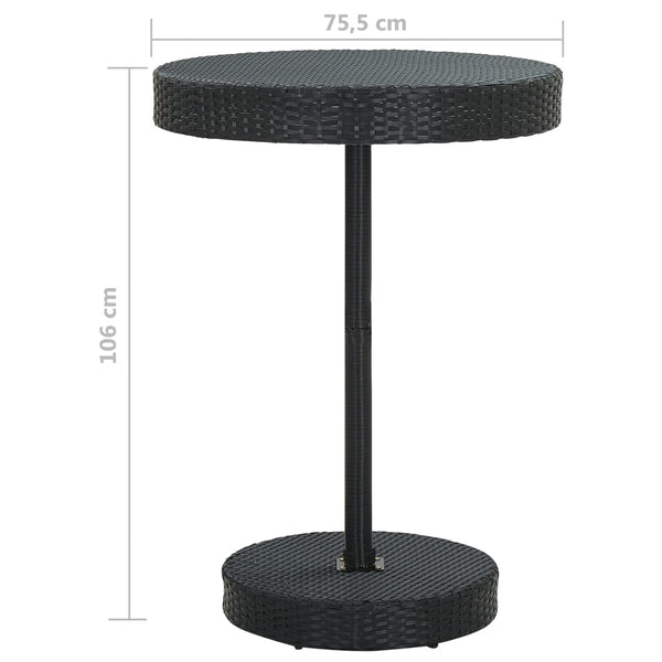 vidaXL 5-Piece Garden Bar Set with Cushions Poly Rattan Black