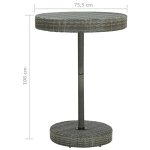 vidaXL 5-piece Garden Bar Set with Cushions Poly Rattan Grey