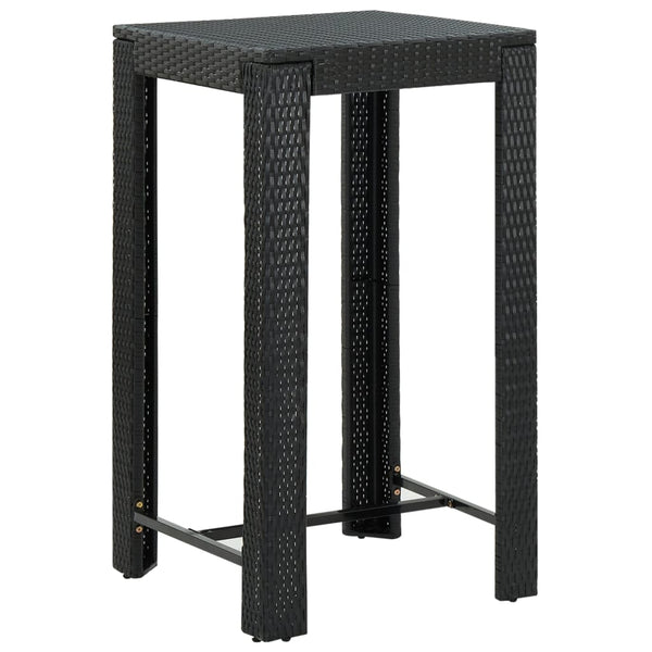vidaXL 5-Piece Garden Bar Set with Cushions Poly Rattan Black