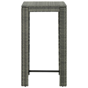 vidaXL 5-piece Garden Bar Set with Cushions Poly Rattan Grey
