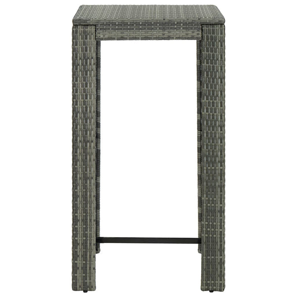 vidaXL 5-piece Garden Bar Set with Cushions Poly Rattan Grey