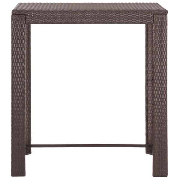 vidaXL 5-Piece Garden Bar Set with Cushions Poly Rattan Brown