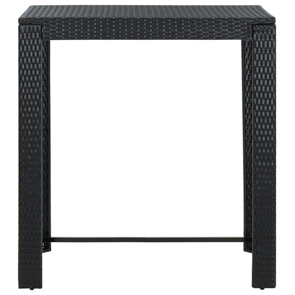 vidaXL 5-Piece Garden Bar Set with Cushions Poly Rattan Black