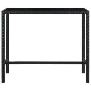 5-tlg. Gartenbar-Set mit Kissen Poly Rattan Schwarz