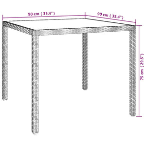 3-tlg. Garten-Essgruppe Poly Rattan Braun