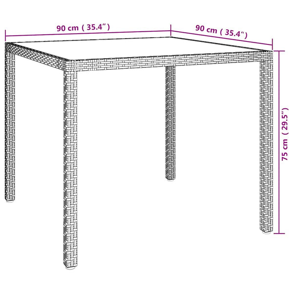 3-tlg. Garten-Essgruppe Poly Rattan Braun