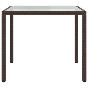 3-tlg. Garten-Essgruppe Poly Rattan Braun