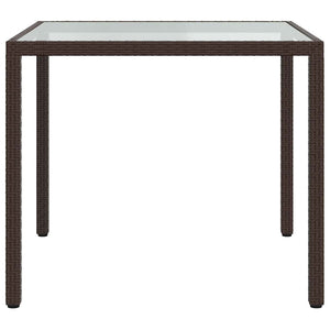 3-tlg. Garten-Essgruppe Poly Rattan Braun