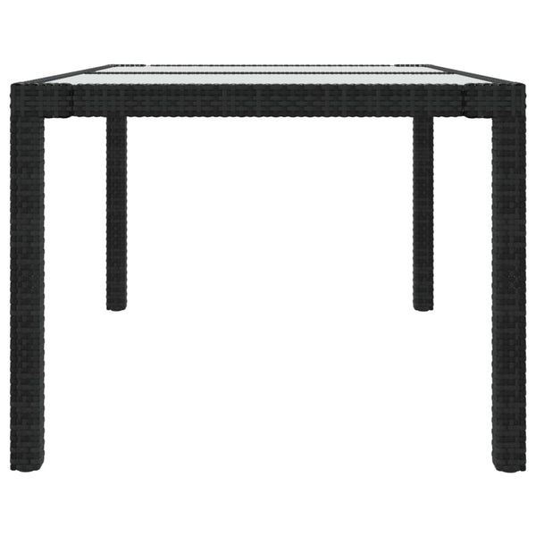 5-tlg. Garten-Essgruppe mit Kissen Poly Rattan Schwarz