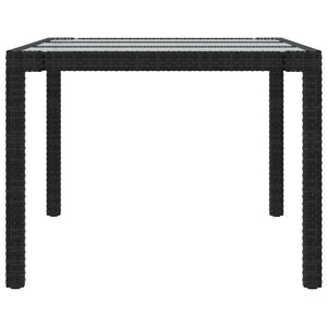 7-tlg. Garten-Essgruppe mit Auflagen Poly Rattan Schwarz