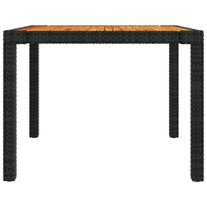 5-tlg. Garten-Essgruppe mit Kissen Poly Rattan Schwarz