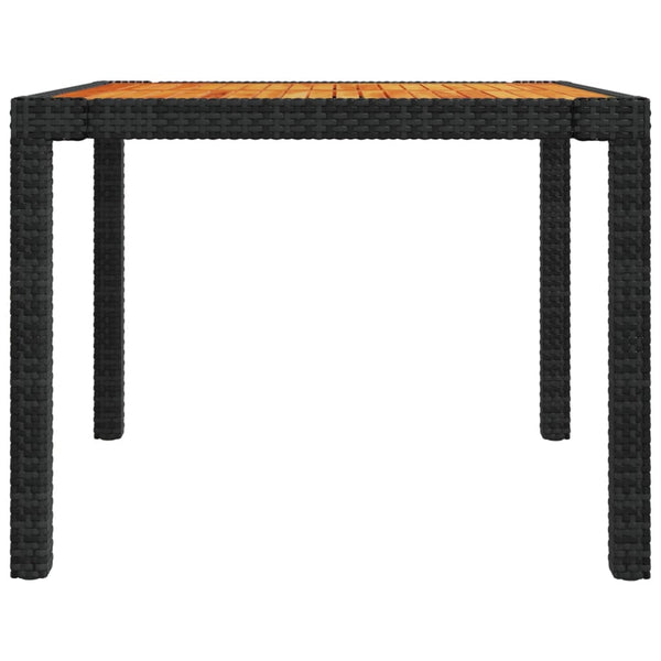 5-tlg. Garten-Essgruppe mit Kissen Poly Rattan Schwarz