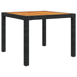 5-tlg. Garten-Essgruppe mit Kissen Poly Rattan Schwarz