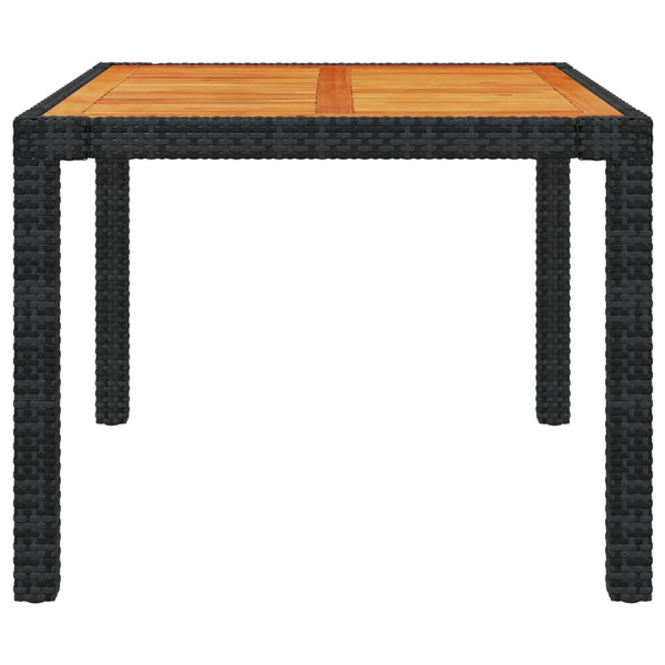 5-tlg. Garten-Essgruppe mit Kissen Poly Rattan Schwarz