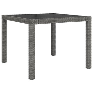 vidaXL 3-Piece Garden Dining Set with Cushions Poly Rattan Black & Grey