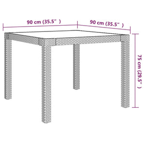 vidaXL 3-Piece Garden Dining Set with Cushions Poly Rattan Black & Grey