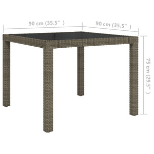 vidaXL 5-Piece Garden Dining Set with Cushions Poly Rattan Grey