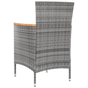 vidaXL 5-Piece Garden Dining Set with Cushions Poly Rattan Grey