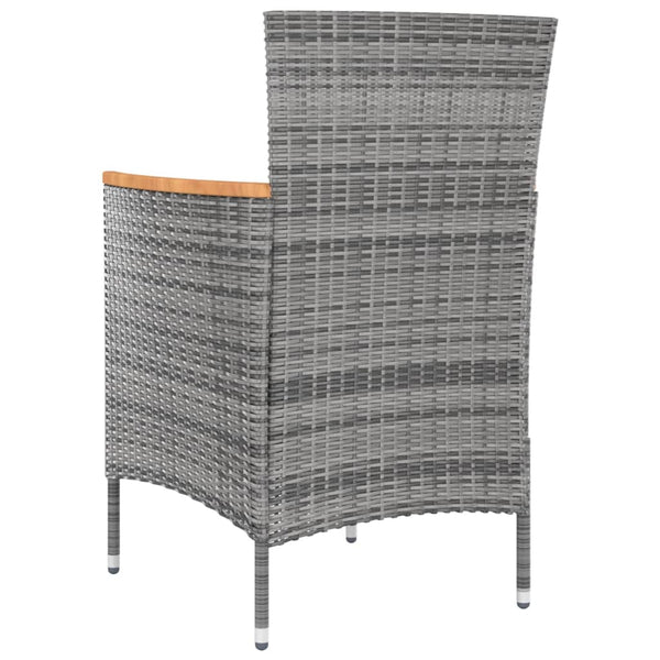 vidaXL 5-Piece Garden Dining Set with Cushions Poly Rattan Grey
