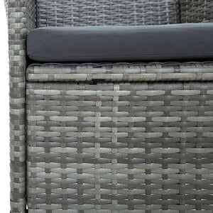 vidaXL 5-Piece Garden Dining Set with Cushions Poly Rattan Grey
