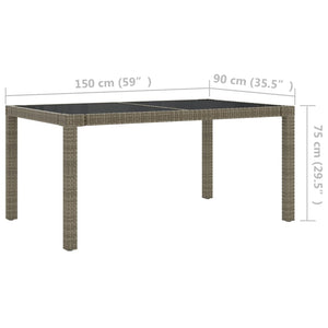 vidaXL 5-Piece Garden Dining Set with Cushions Poly Rattan Grey