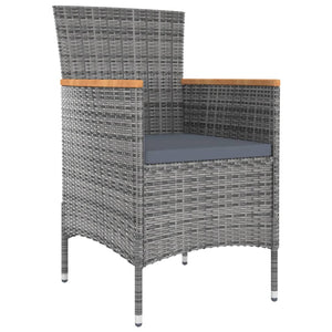 vidaXL 9-piece Garden Dining Set with Cushions Poly Rattan Grey