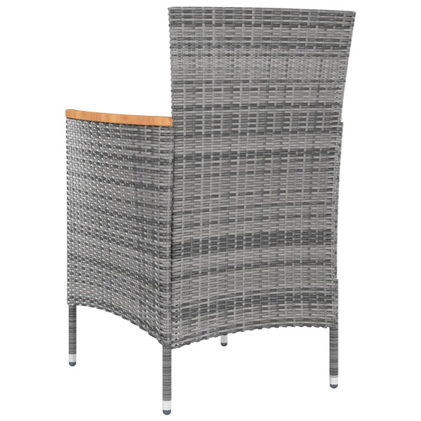 vidaXL 9-piece Garden Dining Set with Cushions Poly Rattan Grey