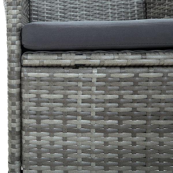 vidaXL 9-piece Garden Dining Set with Cushions Poly Rattan Grey