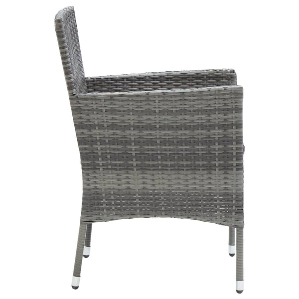 vidaXL 5-Piece Garden Dining Set with Cushions Poly Rattan Grey