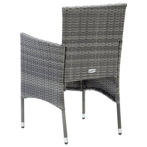 vidaXL 5-Piece Garden Dining Set with Cushions Poly Rattan Grey