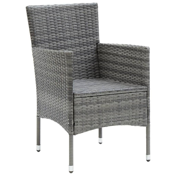 vidaXL 7-piece Garden Dining Set with Cushions Poly Rattan Grey