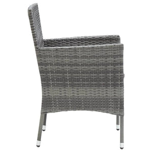 vidaXL 7-piece Garden Dining Set with Cushions Poly Rattan Grey