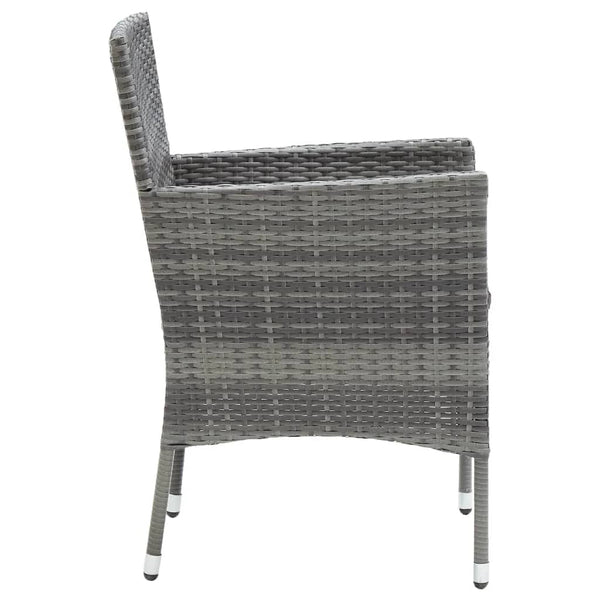 vidaXL 7-piece Garden Dining Set with Cushions Poly Rattan Grey