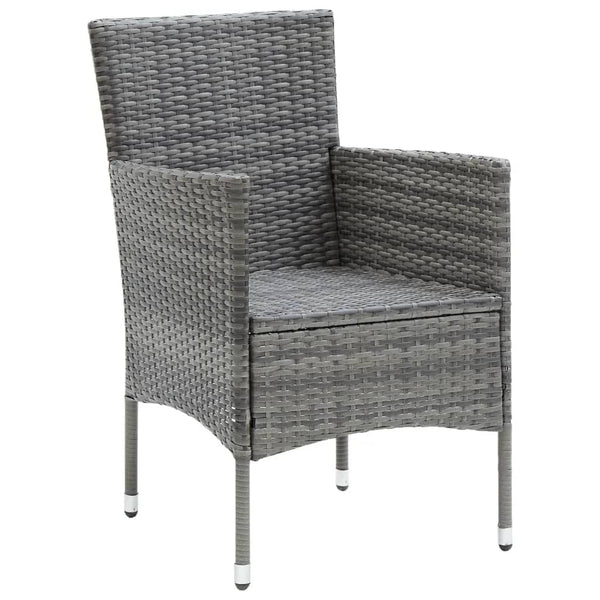 vidaXL 9-piece Garden Dining Set with Cushions Poly Rattan Grey