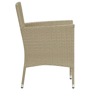 vidaXL 5-Piece Garden Dining Set with Cushions Poly Rattan Beige