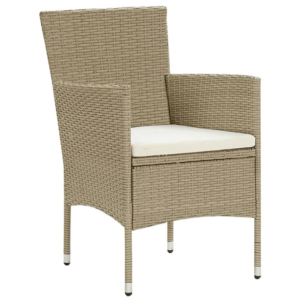 vidaXL 9-piece Garden Dining Set with Cushions Poly Rattan Beige