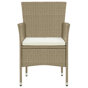 vidaXL 9-piece Garden Dining Set with Cushions Poly Rattan Beige