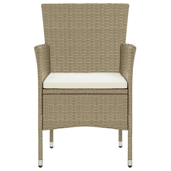 vidaXL 9-piece Garden Dining Set with Cushions Poly Rattan Beige