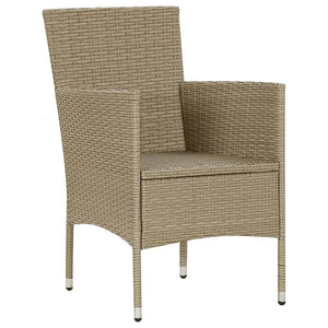 vidaXL 9-piece Garden Dining Set with Cushions Poly Rattan Beige