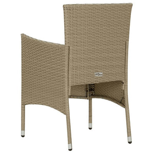 vidaXL 9-piece Garden Dining Set with Cushions Poly Rattan Beige