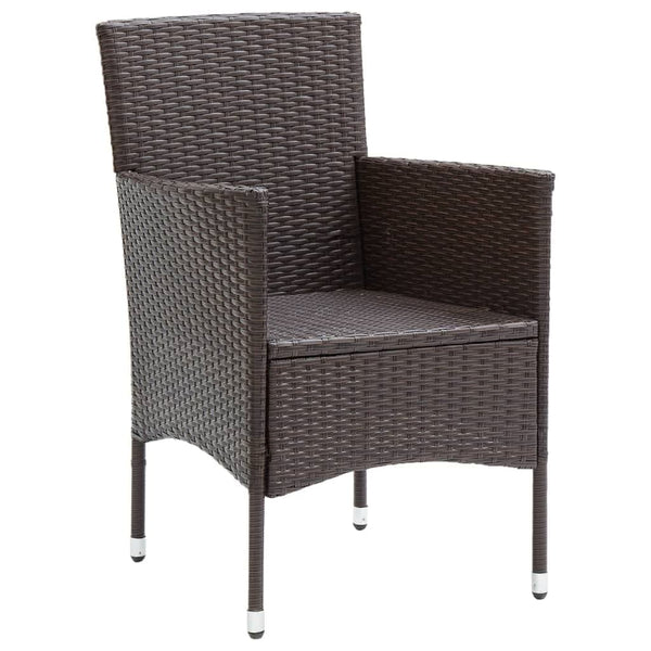 vidaXL 5-Piece Garden Dining Set with Cushions Poly Rattan Brown