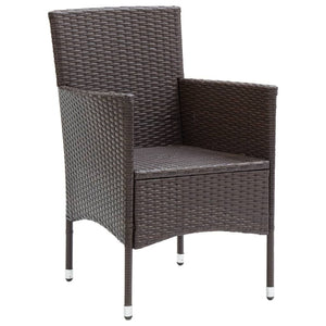 vidaXL 7-Piece Garden Dining Set with Cushions Poly Rattan Brown