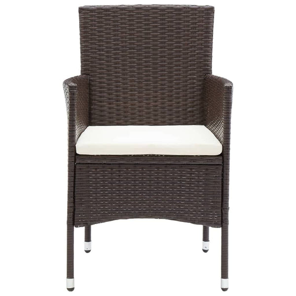 vidaXL 7-Piece Garden Dining Set with Cushions Poly Rattan Brown