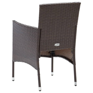 vidaXL 7-Piece Garden Dining Set with Cushions Poly Rattan Brown