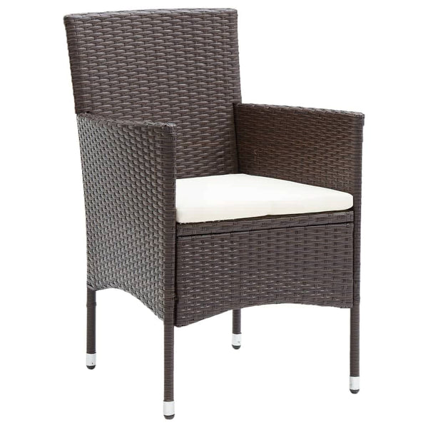 vidaXL 9-piece Garden Dining Set with Cushions Poly Rattan Brown