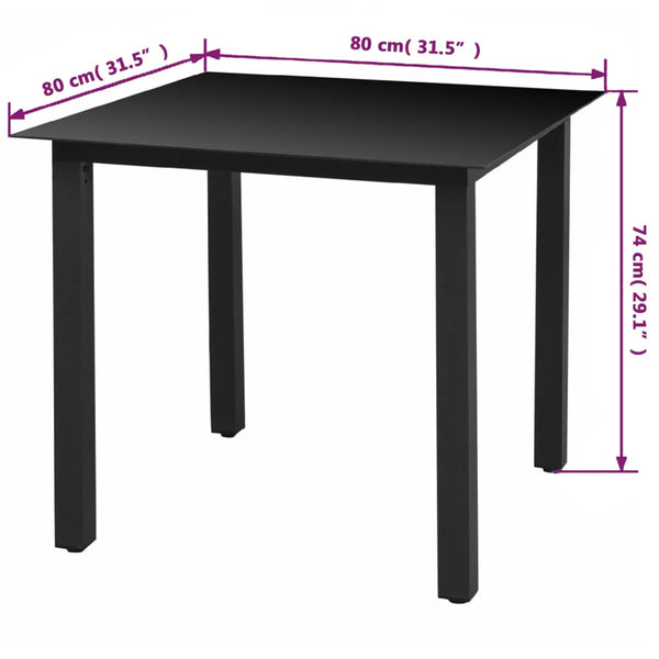 vidaXL 3-Piece Garden Dining Set with Cushions Poly Rattan Black