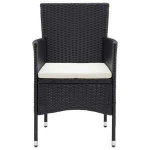 vidaXL 9-piece Garden Dining Set with Cushions Poly Rattan Black