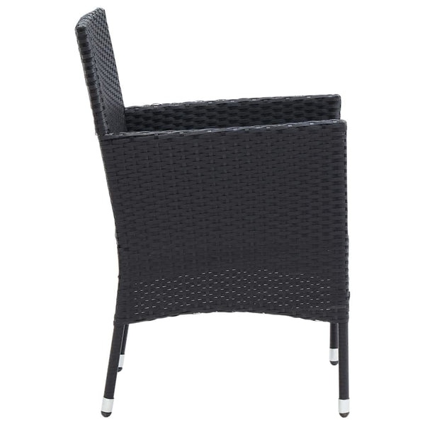 vidaXL 9-piece Garden Dining Set with Cushions Poly Rattan Black