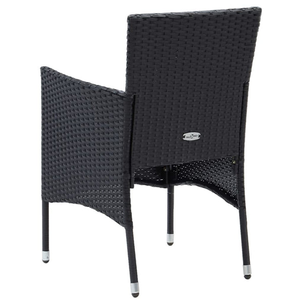 vidaXL 9-piece Garden Dining Set with Cushions Poly Rattan Black